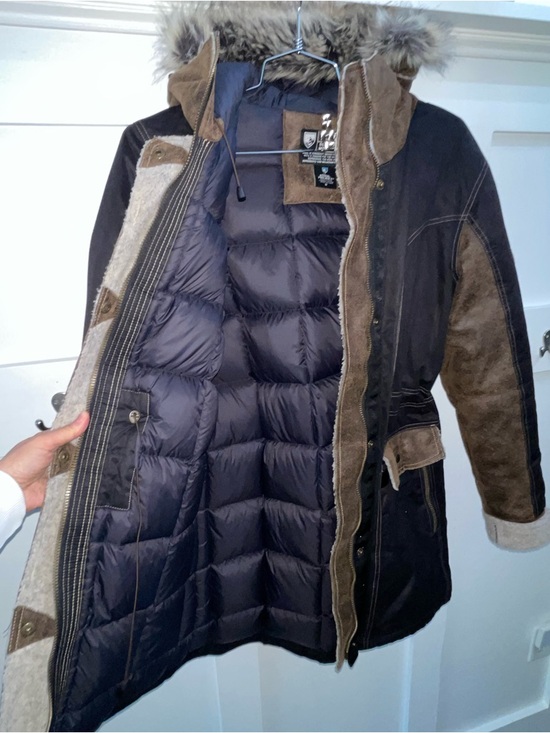 KUHL ARKTIK Projekt GOOSE DOWN PARKA Womens Jacket Sz M Sherpa Heavy Winter EUC - Picture 2 of 9